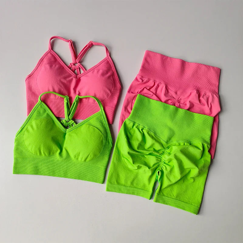 2 Pcs Yoga Sets Women High Waist