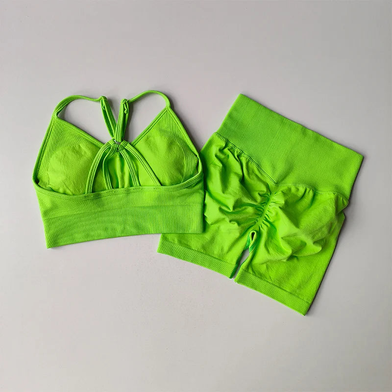 2 Pcs Yoga Sets Women High Waist